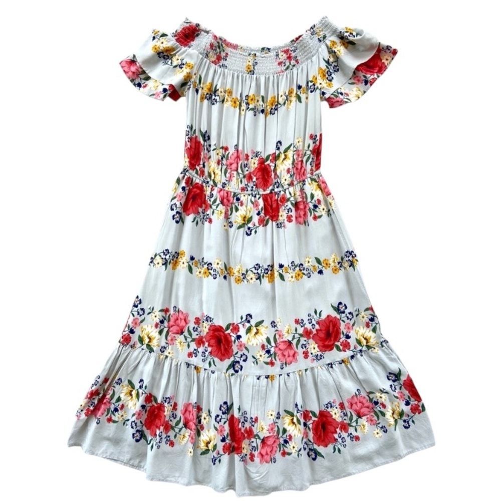 NWT Old Navy Boho Floral Off-The-Shoulder Midi Dress, Size M (8-10)